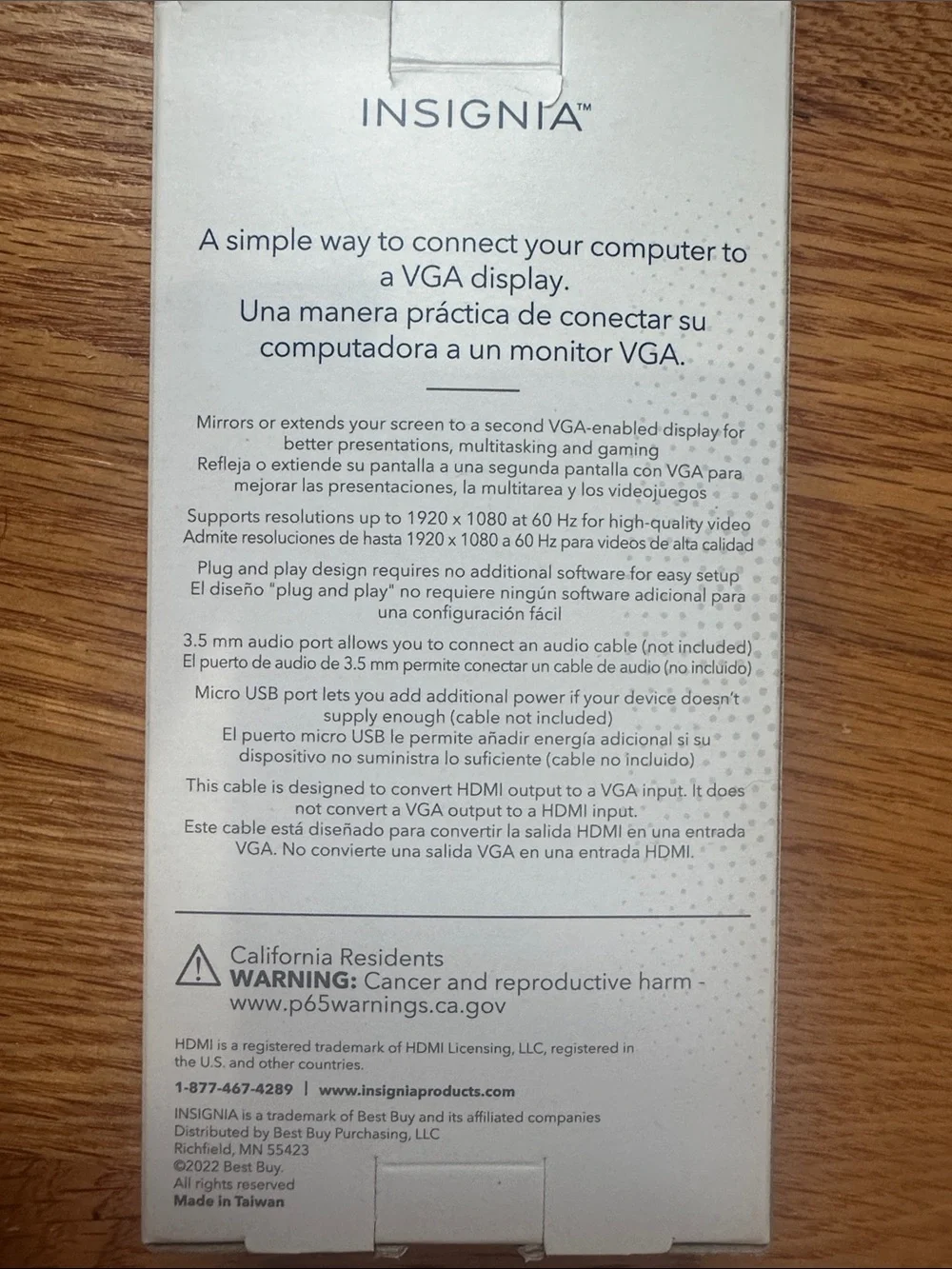 Insignia Black HDMI to VGA Adapter for TVs & Monitors